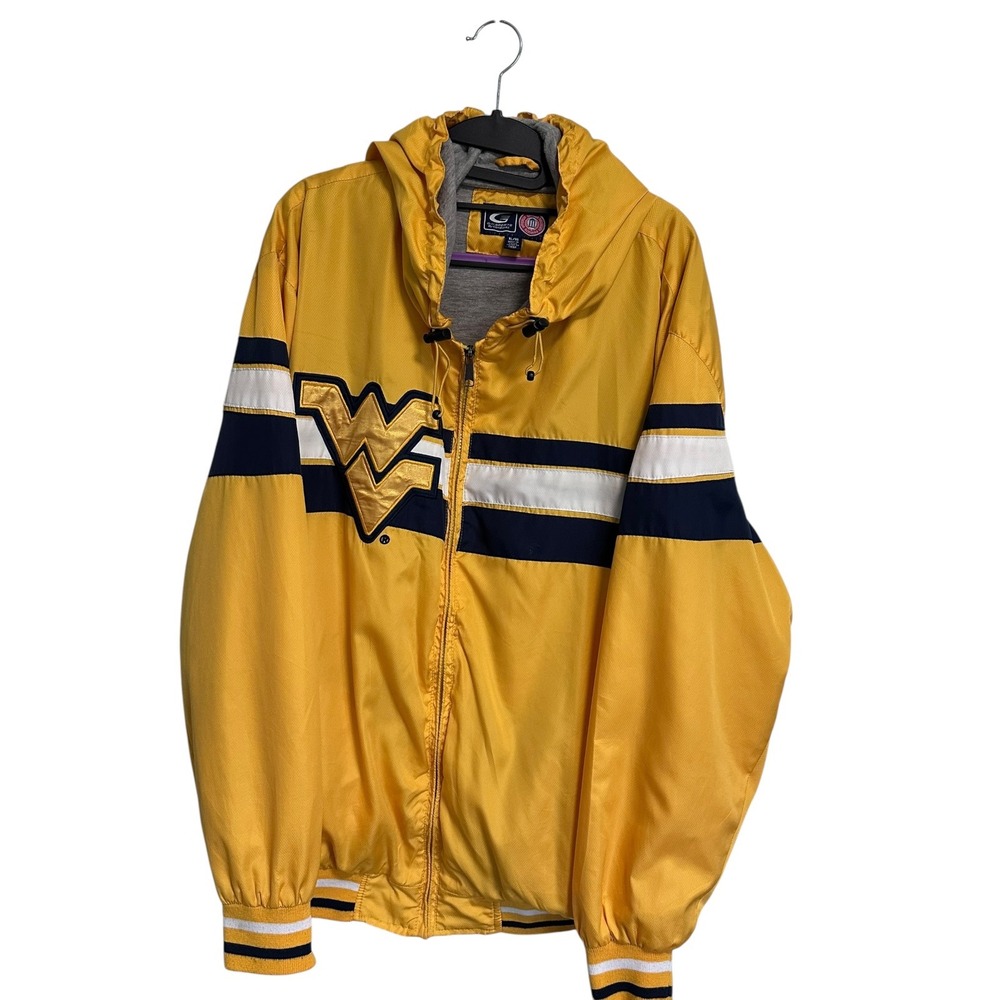 G-III West Virginia Mountaineers Jacket Mens XL Yellow Excellent Hooded Zip